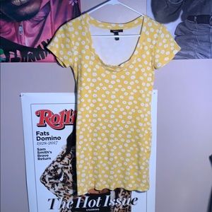 FOREVER 21 Yellow Mini Dress w Flowers